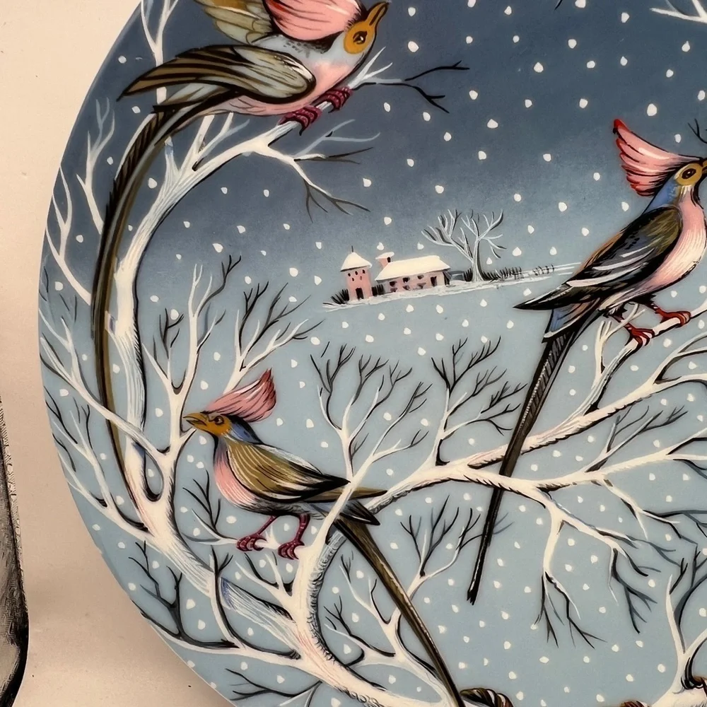 Haviland Limoges 1973 Four Calling Birds #4 Haviland France Plate